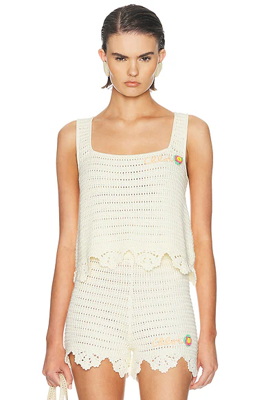 Chloe — Crochet Tank Top in Iconic Milk