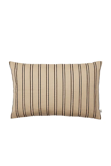 Ferm Living — Rectangular Twill Cushion in Cashmere & Black