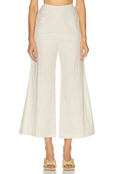 Juillet — Margot Linen Pant in Vanilla Gingham