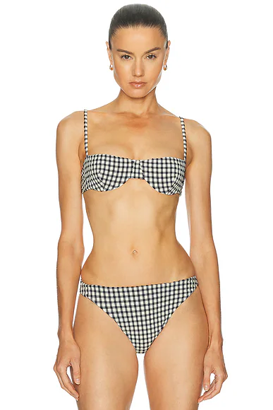 Juillet — Ingrid Bikini Top in Tuxedo Plaid
