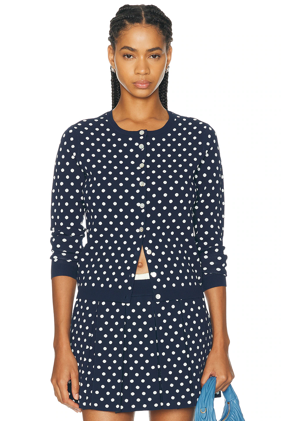 Sandy Liang — Fable Cardigan in Navy Multi