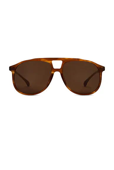 Sporty & Rich — Frame N.03 Sunglasses in Havana & Gold