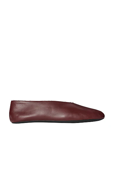 The Row — Shearling Lined Stella Slipper in Carmin