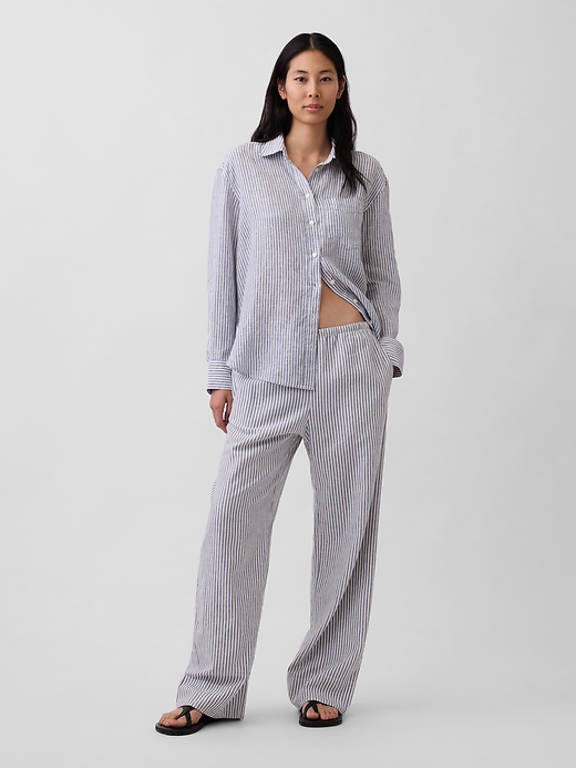 Gap — Linen-Blend Easy Wide-Leg Pants