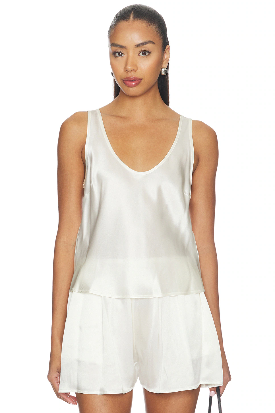 Enza Costa — МАЙКА С U-ОБРАЗНЫМ ВЫРЕЗОМ SILK SATIN U TANK