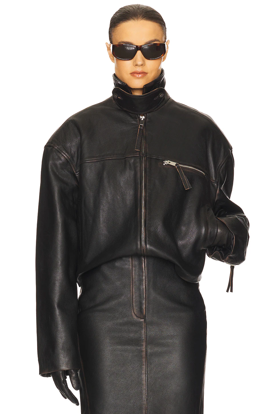 Helsa — КУРТКА THE LEATHER OVERSIZED MOTO