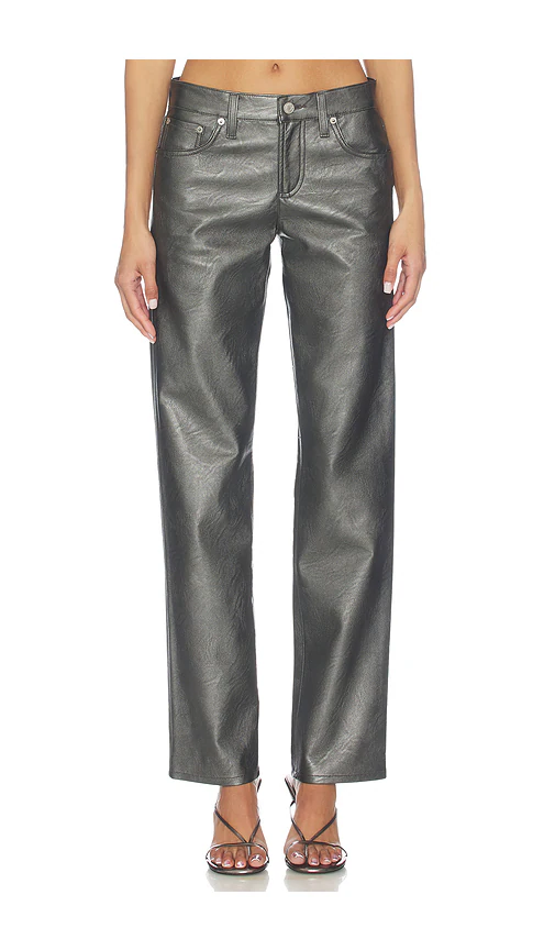 AGOLDE — БРЮКИ LOW RISE SLIM · Gunmetal