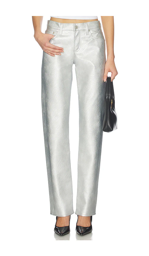 AGOLDE — БРЮКИ LOW RISE SLIM · Silver