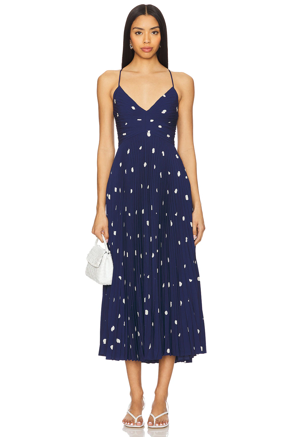 ASTR the Label — ПЛАТЬЕ МИДИ DRESS · Navy Polka Dot
