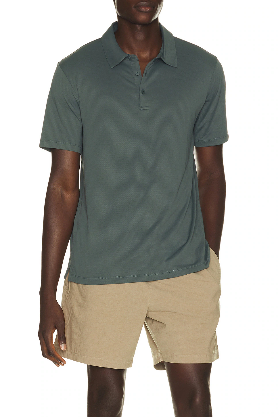 Beyond Yoga — ПОЛО · Active Polo In Slate Green