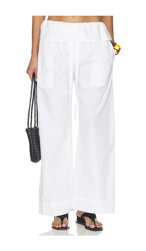 Enza Costa — БРЮКИ С БАСКОЙ COTTON PEPLUM PANT · White