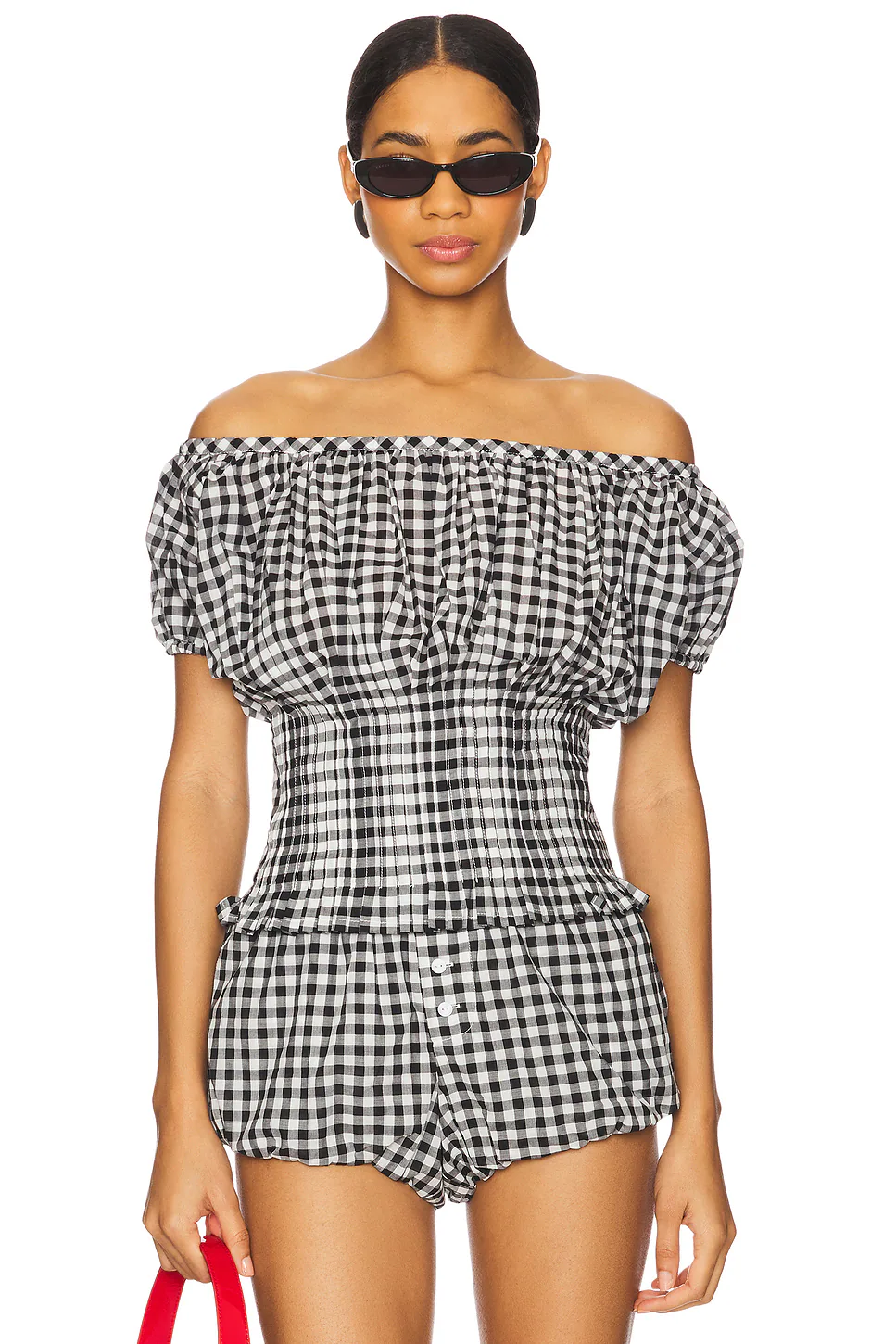 Frankies Bikinis — БЛУЗКА CIDER · Black Gingham