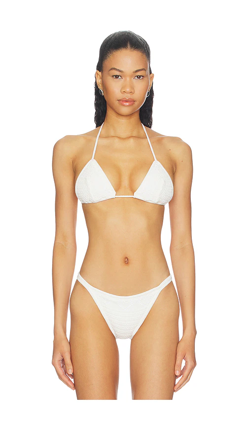 Frankies Bikinis — ВЯЗАНЫЙ ТРЕУГОЛЬНЫЙ ЛИФ БИКИНИ PAIGE LORENZE TIDE · White Chapel