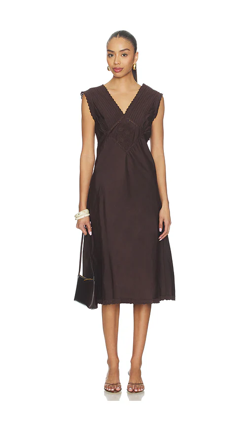 Free People — МИНИ ПЛАТЬЕ-КОМБИНАЦИЯ ME + YOU · Chocolate