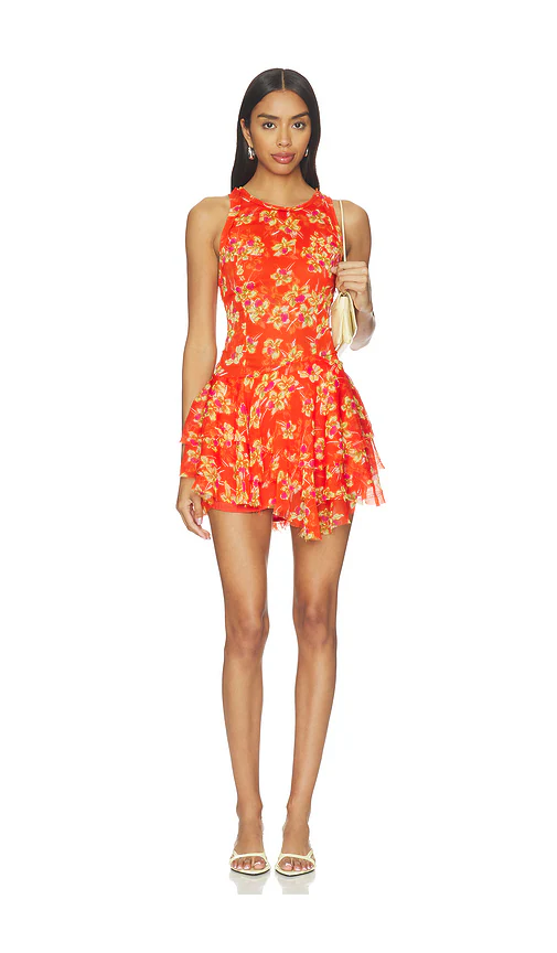 Free People — МИНИ ПЛАТЬЕ RAVEN · Red Combo