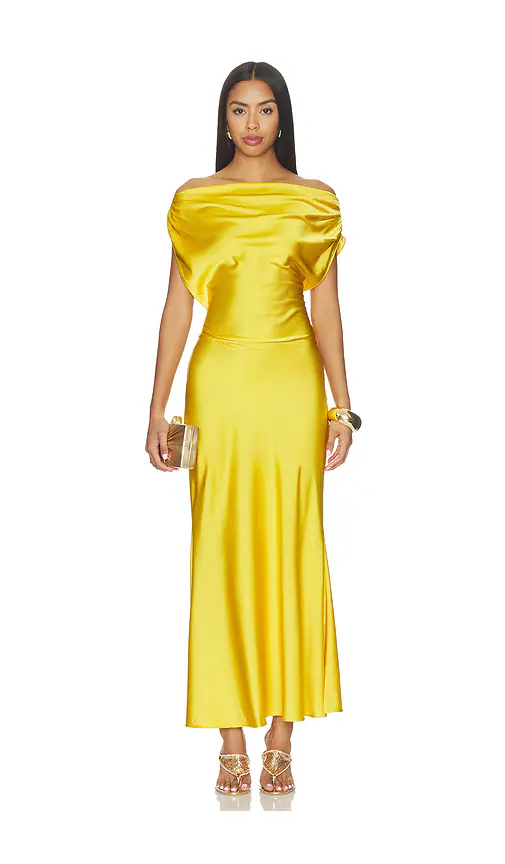 I.AM.GIA — ПЛАТЬЕ KAHLO SATIN MAXI · Yellow