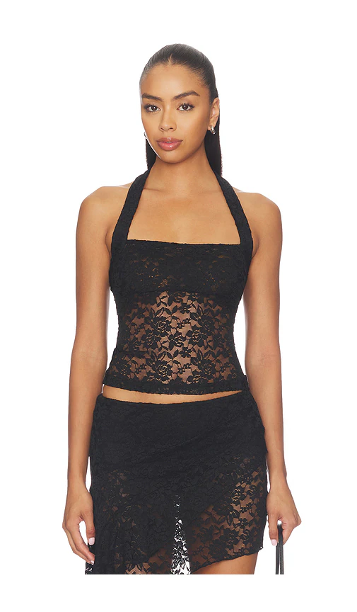 LIONESS — ТОП PALISADES HALTER · Noir