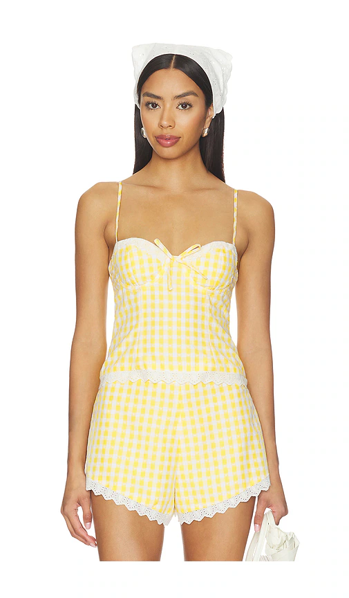 MAJORELLE — ТОП PEGGY · Yellow White Check