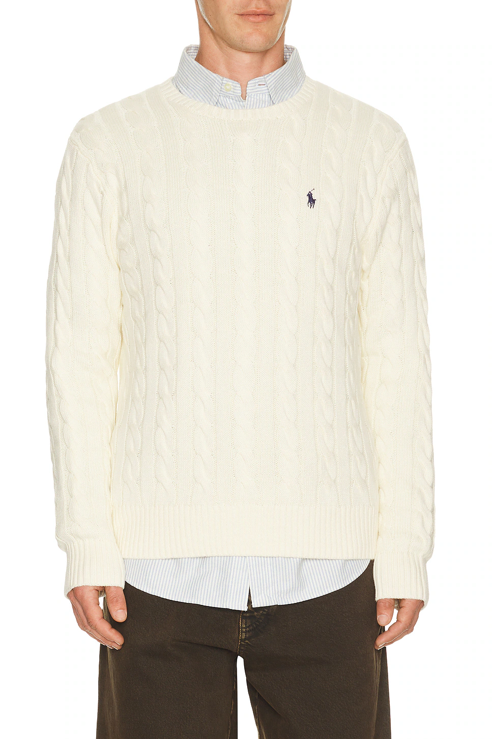 Polo Ralph Lauren — СВИТЕР С КРУГЛЫМ ВЫРЕЗОМ CABLE KNIT · Andover Cream