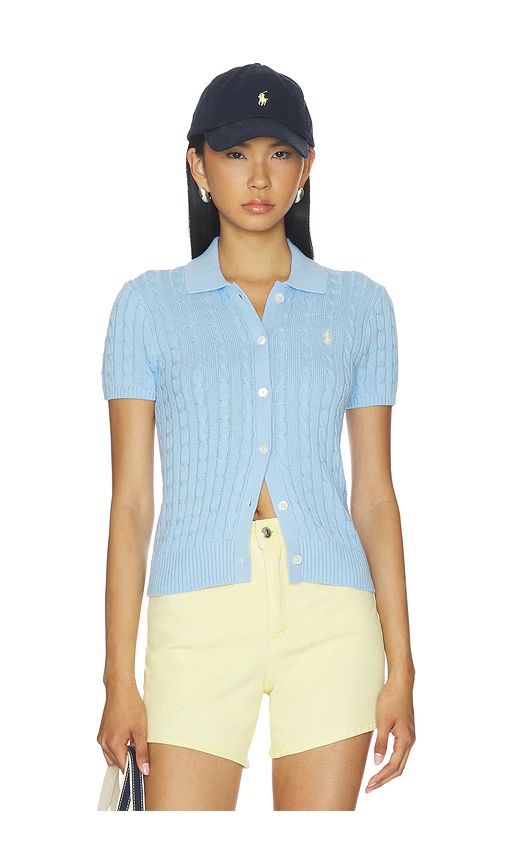 Polo Ralph Lauren — ХЛОПКОВЫЙ КАРДИГАН С КОРОТКИМ РУКАВОМ · Baby Blue