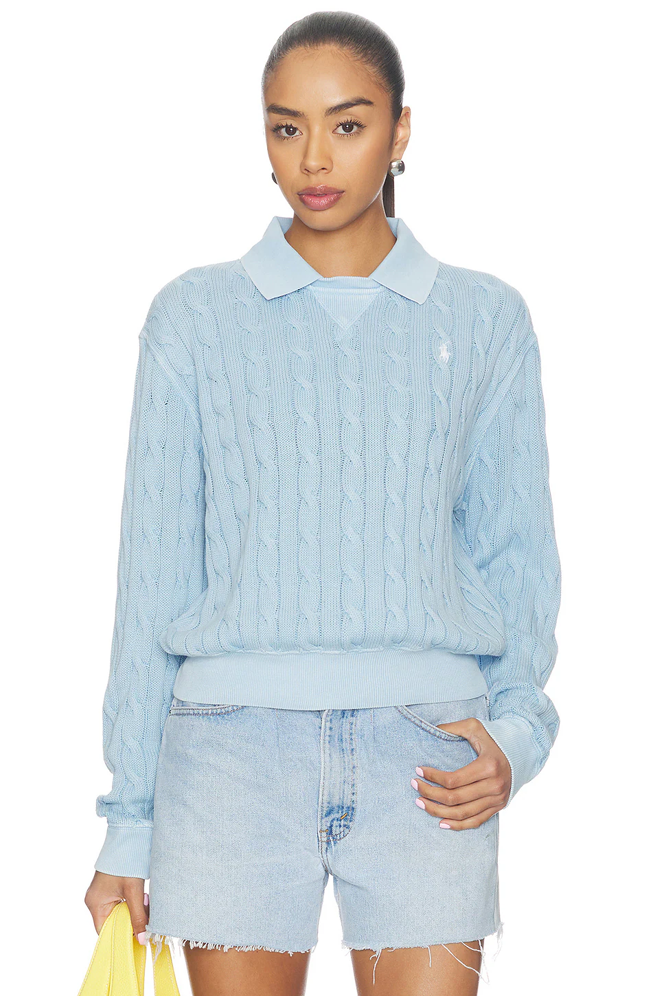 Polo Ralph Lauren — ХЛОПКОВОЕ ПОЛО С ДЛИННЫМ РУКАВОМ · Chambray Blue