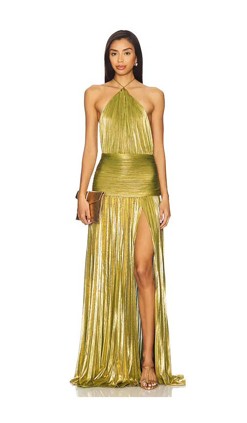 retrofete — ПЛАТЬЕ THALIA · Metallic Peridot