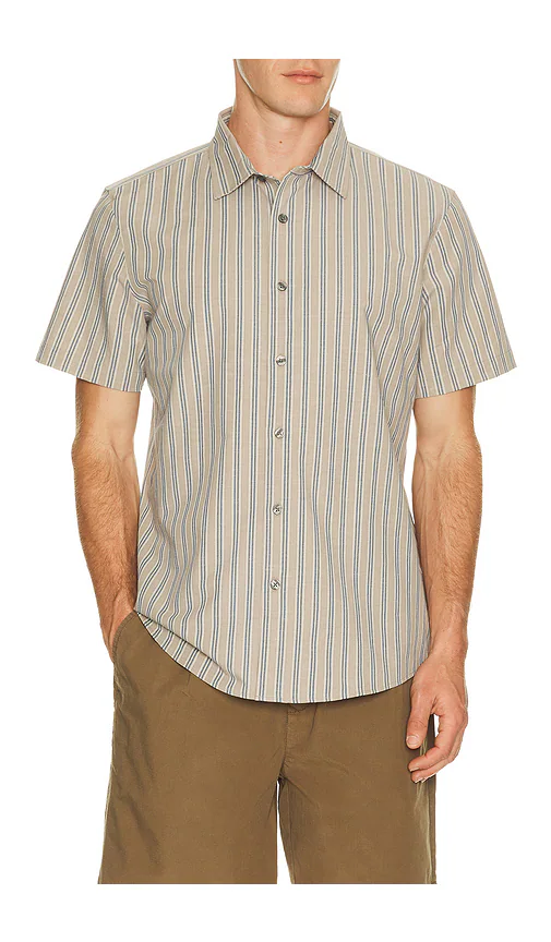 Rhone — РУБАШКА · Teak Brown Vintage Stripe