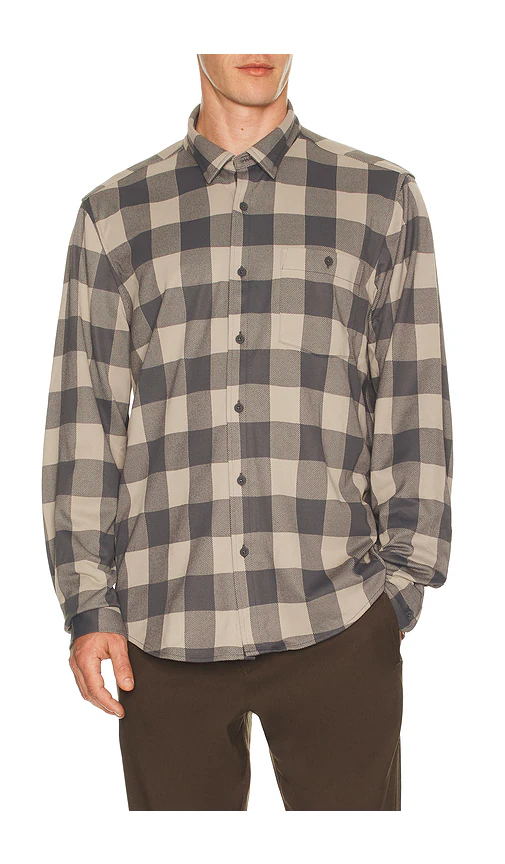 Rhone — РУБАШКА HARDY · Foggy Taupe Iron Buffalo Check