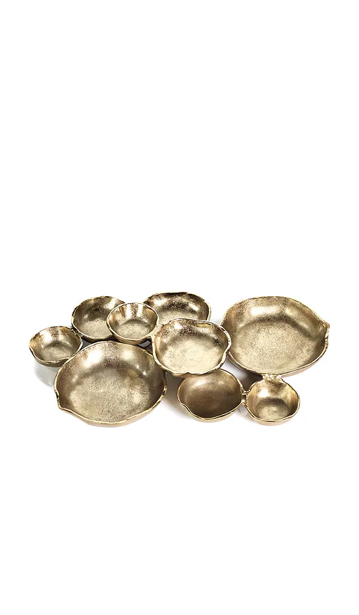 The Favorites — НАБОР ИЗ ДЕВЯТИ КРУГЛЫХ СЕРВИРОВОЧНЫХ МИСОК CLUSTER OF NINE ROUND SERVING BOWLS · Dark Gold
