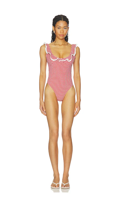 Tularosa — СЛИТНЫЙ КУПАЛЬНИК PEARLA · Red White Gingham
